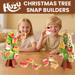 HUZU Christmas Tree layers connect demonstrates stable, symmetrical assembly for confident play.