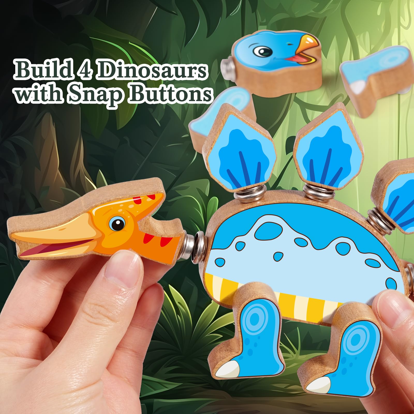 HUZU bright color designs make dinosaur play inviting and visually engaging