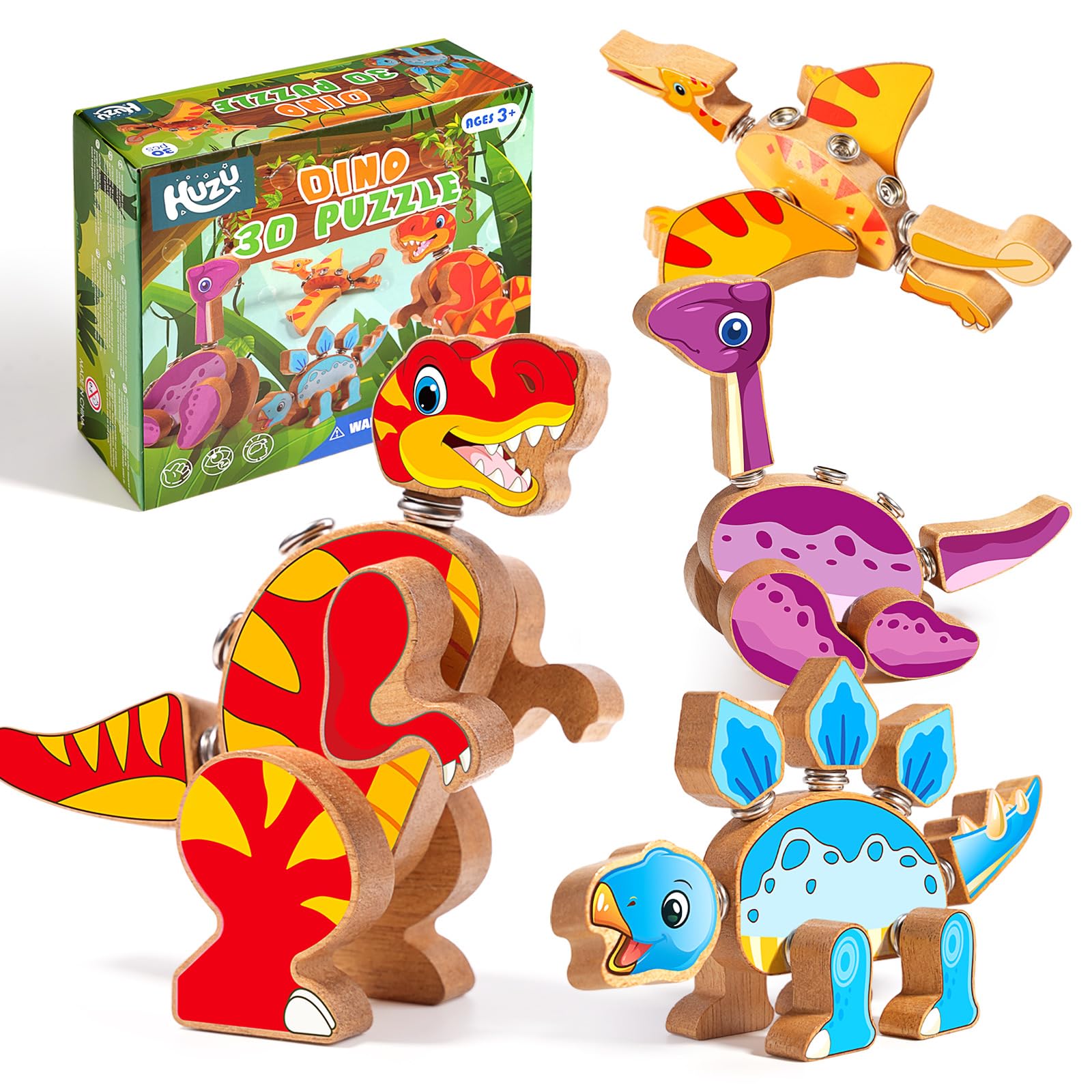 HUZU dinosaur building blocks assembly for hands-on play and creative problem solving