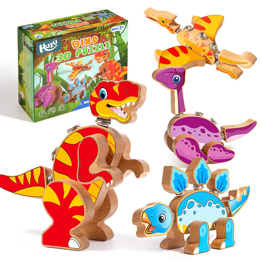 HUZU dinosaur building blocks assembly for hands-on play and creative problem solving