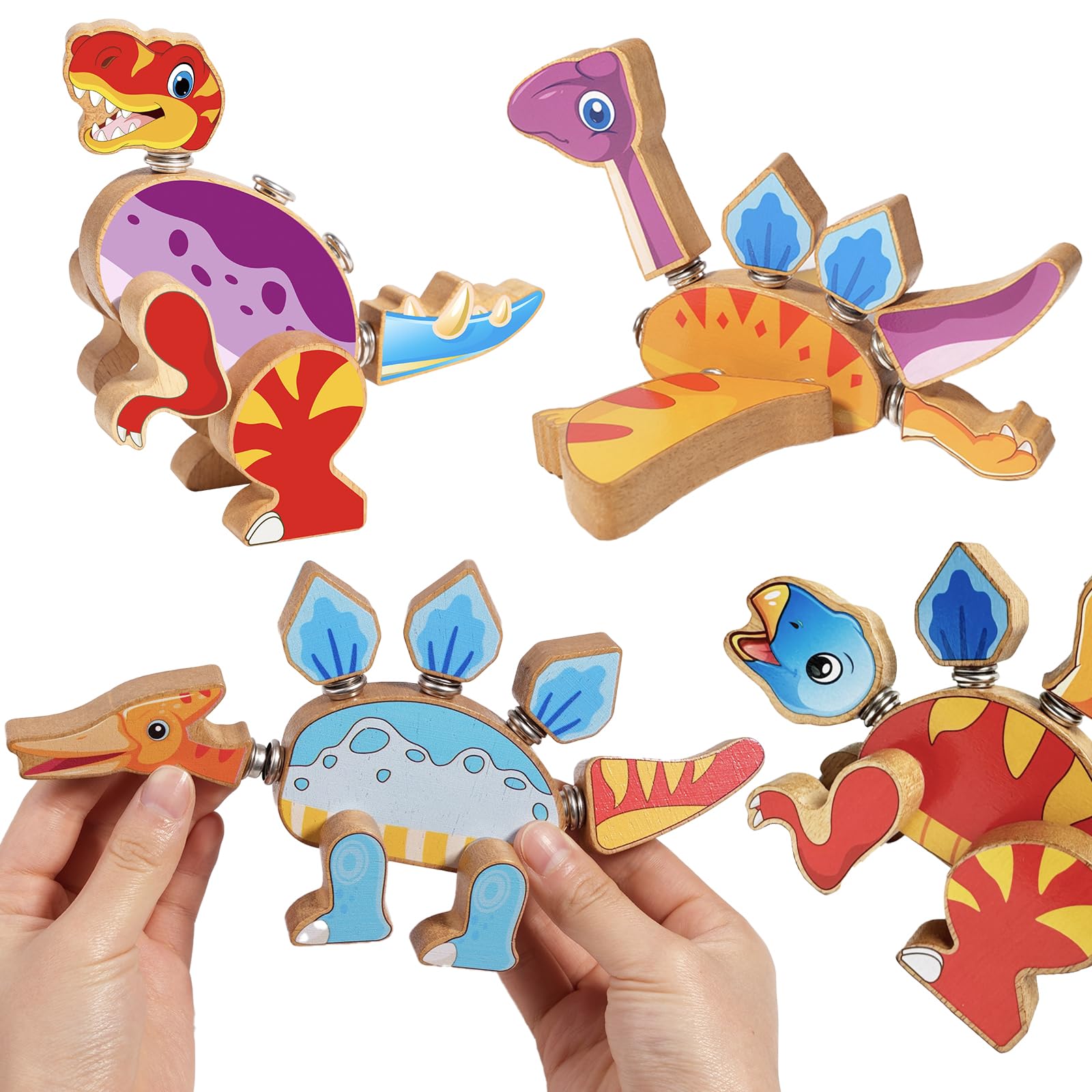 HUZU dinosaur snap connectivity shows secure pieces that click together for sturdy construction