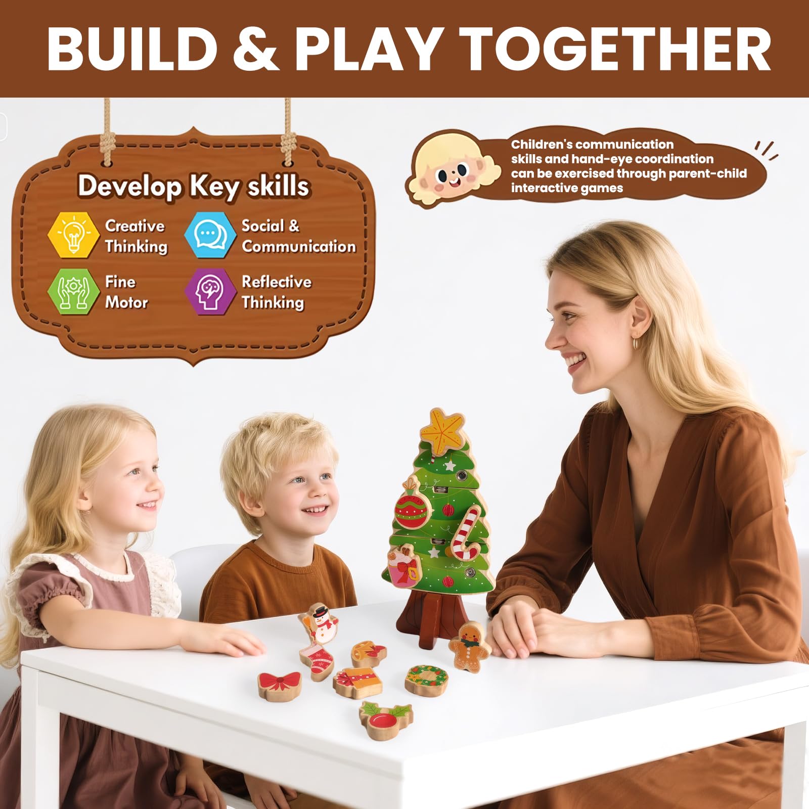 HUZU wooden materials feel smooth and durable for long-lasting toy and display.