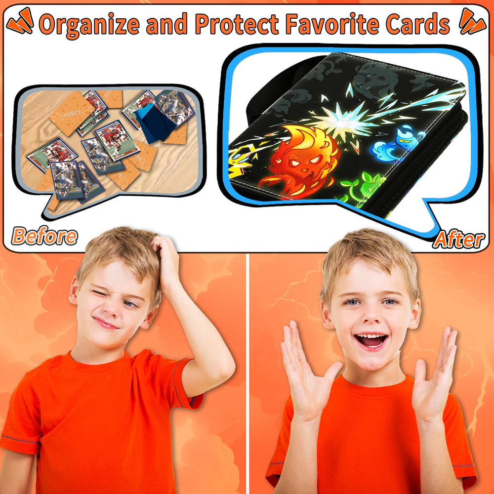 HVECT binder open to display double-sided sleeves for easy viewing