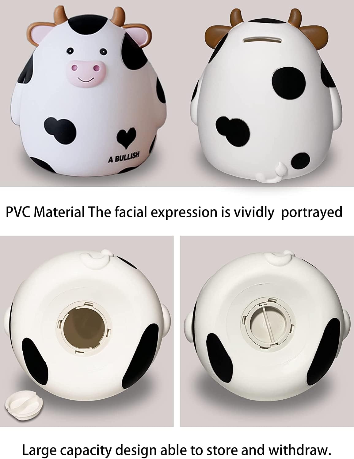 H&amp;W cow piggy bank as nursery décor accent in a playroom