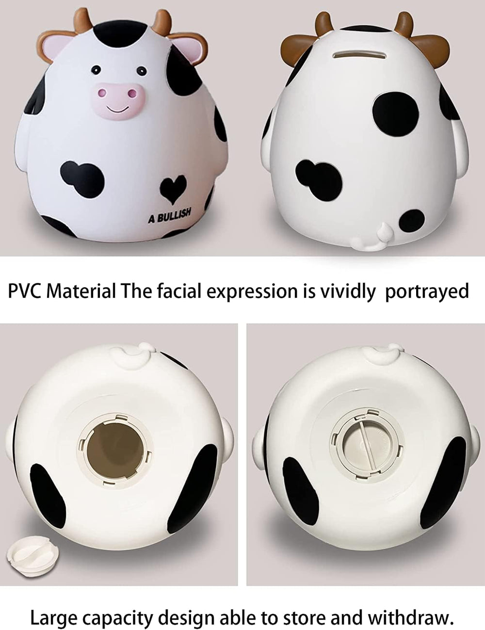 H&amp;W cow piggy bank as nursery décor accent in a playroom