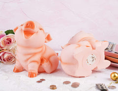 H&W piggy bank blends with home decor and learning moments