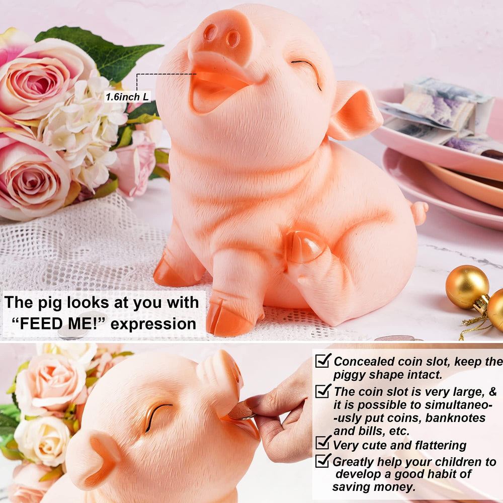 H&W coin bank wide 1.6-inch slot accommodates coins