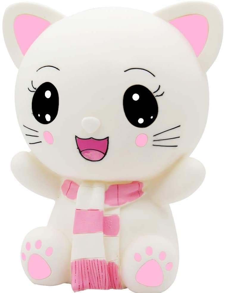 H&W Kitten Money Bank Pink kid-friendly savings companion for home