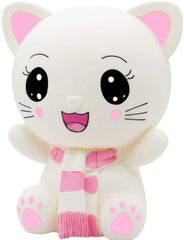 H&W Kitten Money Bank Pink kid-friendly savings companion for home