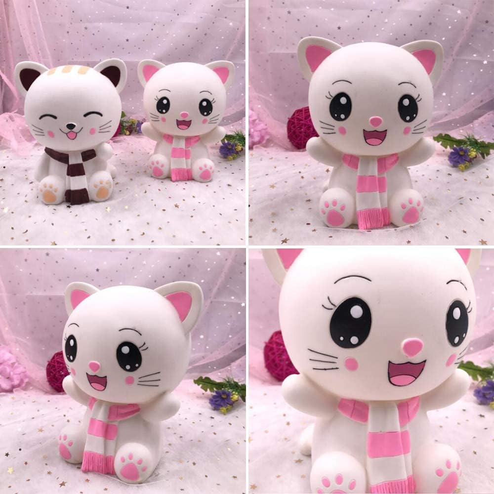 H&W Kitten Money Bank Pink holds 700–900 coins for long-term saving
