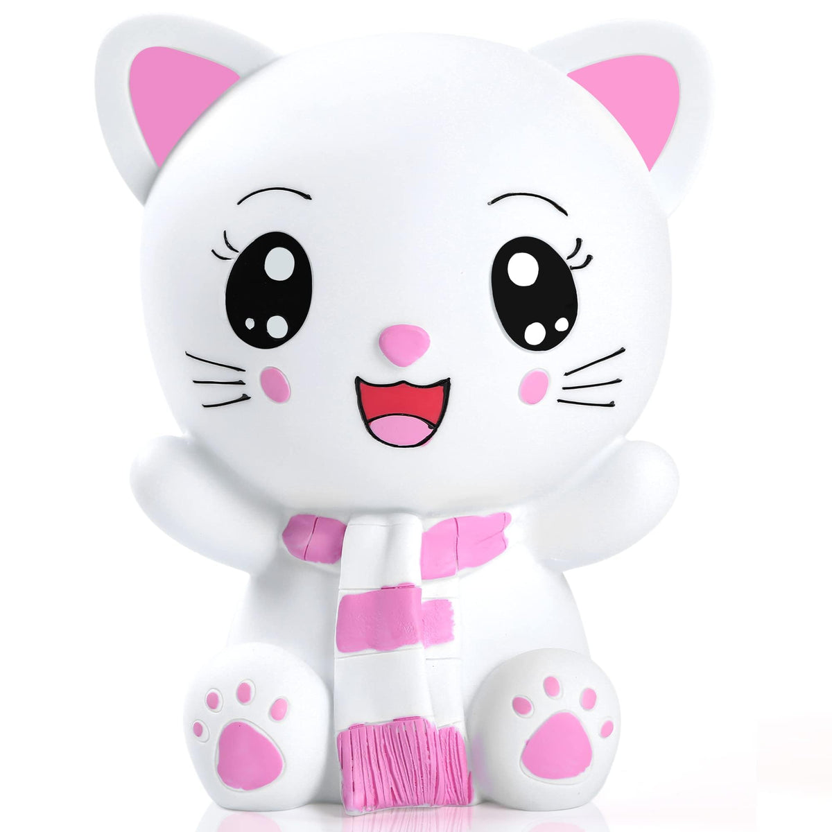 H&W Kitten Money Bank Pink front view showing playful design for kids' savings