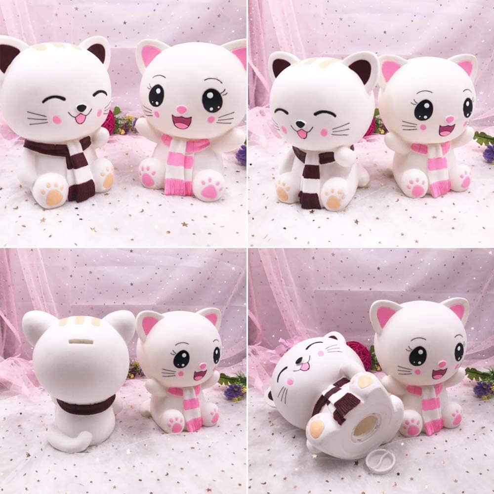 H&W Kitten Money Bank Pink tabletop decor accent for any room