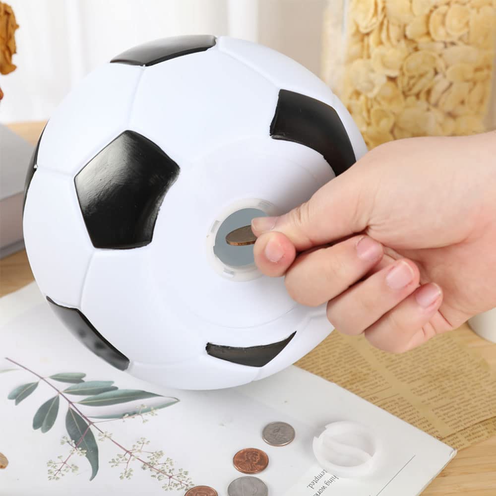H&W Soccer Piggy Bank bottom plug for secure opening.