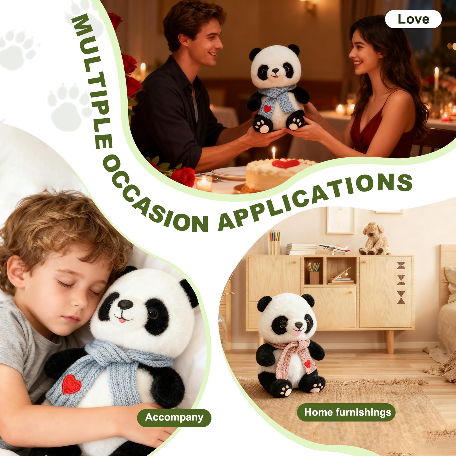 HWD panda doll size 9.8 inches for shelf display