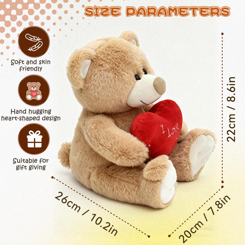 HWD Teddy brown face with heart, expressive charm for kids and fans