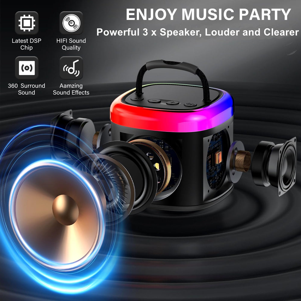 HWWR karaoke machine with color-changing lights enhances playful singing sessions.