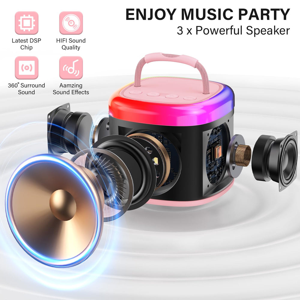 HWWR karaoke machine disco lights energize any party