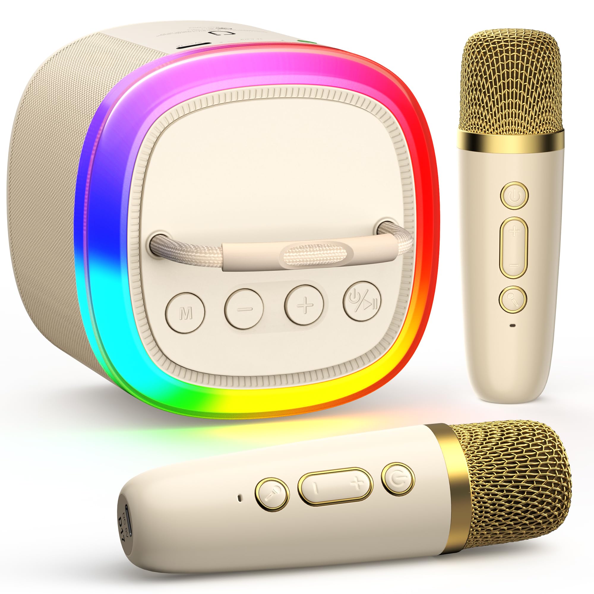 HWWR Mini Karaoke Machine front view, kid-friendly design for easy setup and fun.