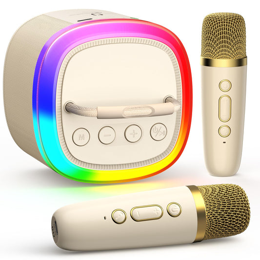 HWWR Mini Karaoke Machine front view, kid-friendly design for easy setup and fun.