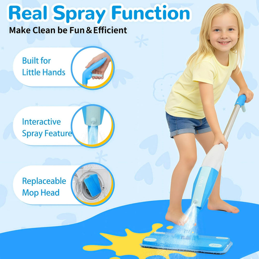 HWZ Kids Cleaning Set: microfiber pads photo, machine-washable and easy care for repeated play.