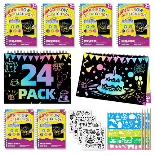 HXDOGSP Scratch Art Book reveals rainbow colors for imaginative play.