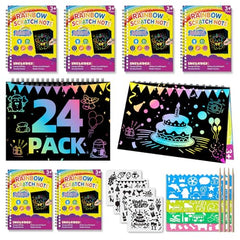 HXDOGSP Scratch Art Book reveals rainbow colors for imaginative play.