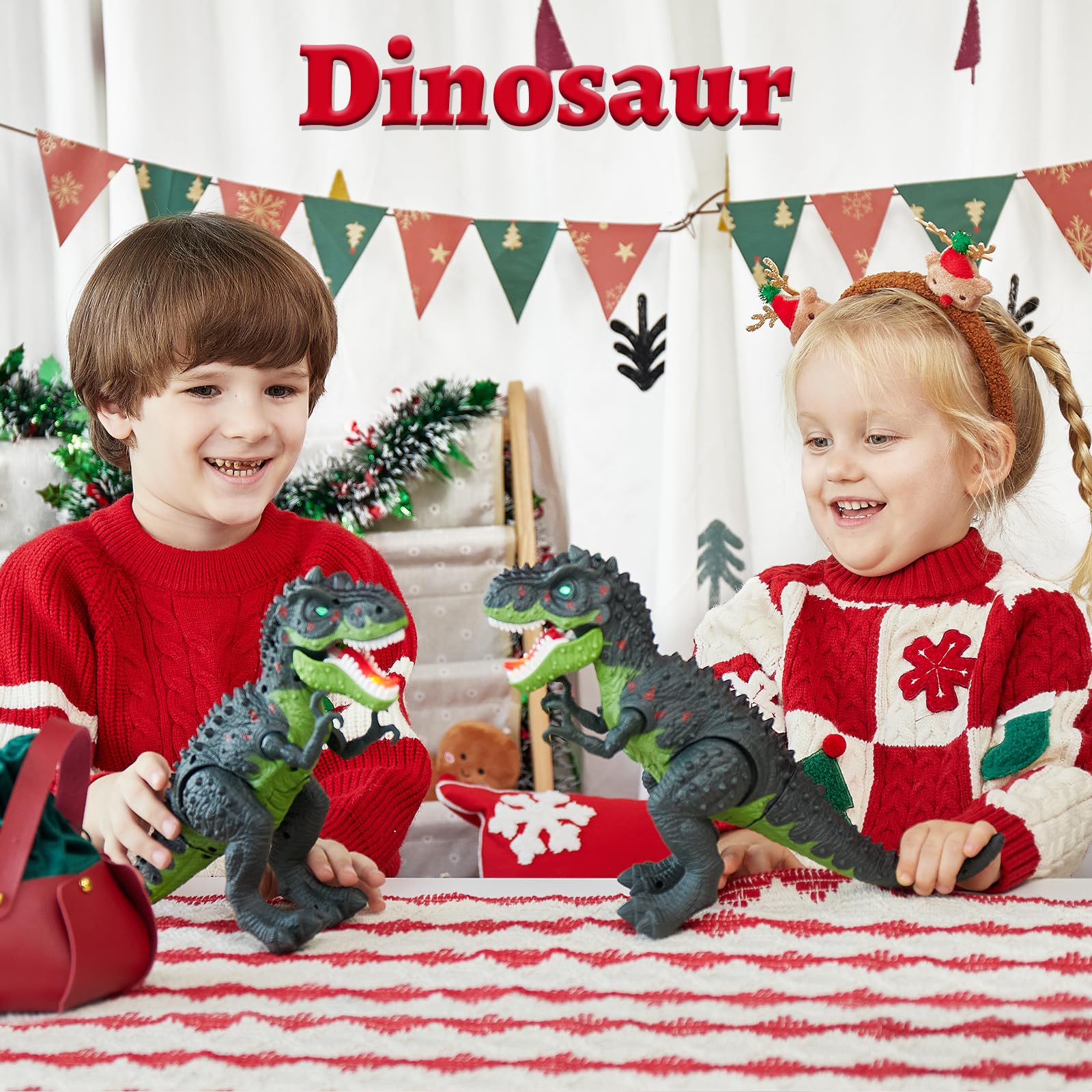 HYAKIDS T-Rex battery compartment requires three AA cells.