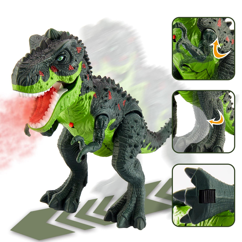 HYAKIDS T-Rex eyes and tongue glow for realistic Dino play.