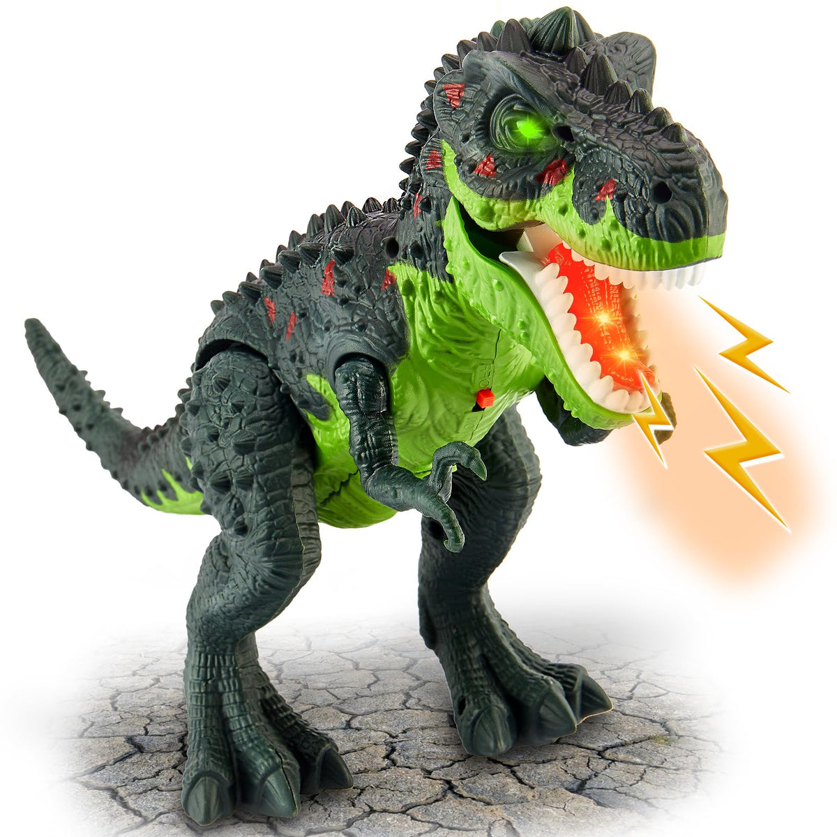 HYAKIDS T-Rex walks smoothly on three wheels for dynamic play.