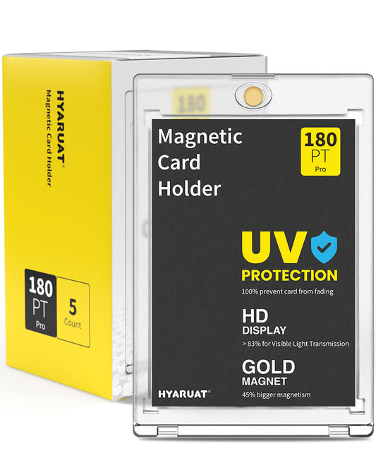 HYARUAT 180pt One Touch Card Holder with diamond corners protects patch cards.