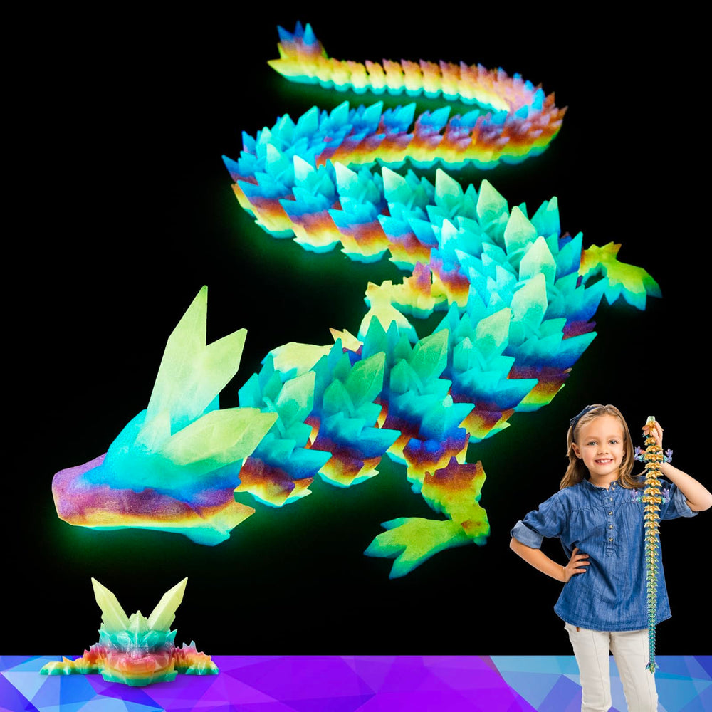HyBaiS 24 inch glow dragon toy glows in the dark for magical nighttime display.
