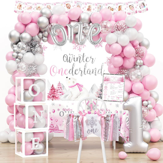HYCSANBAO Winter Onederland backdrop for cozy photos and festive party vibes.