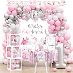 HYCSANBAO Winter Onederland backdrop for cozy photos and festive party vibes.