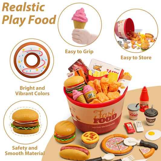 Hydeem burger-pizza-fries toy set sparks role-play meals with friends