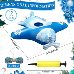 Hydren Christmas elf airplane blue side view for playful holiday display