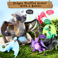 HyDren baby dragon 4-inch plush, bright set for gifts