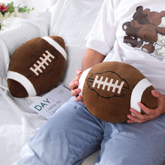 HyDren football pillow features washable, easy-care plush material
