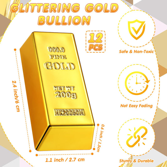 HyDren golden bullion bars with rounded corners for safe pretend play.