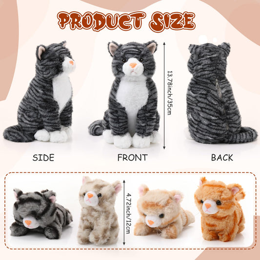 HyDren four colorful kittens plush toys offer varied play scenes for kids.