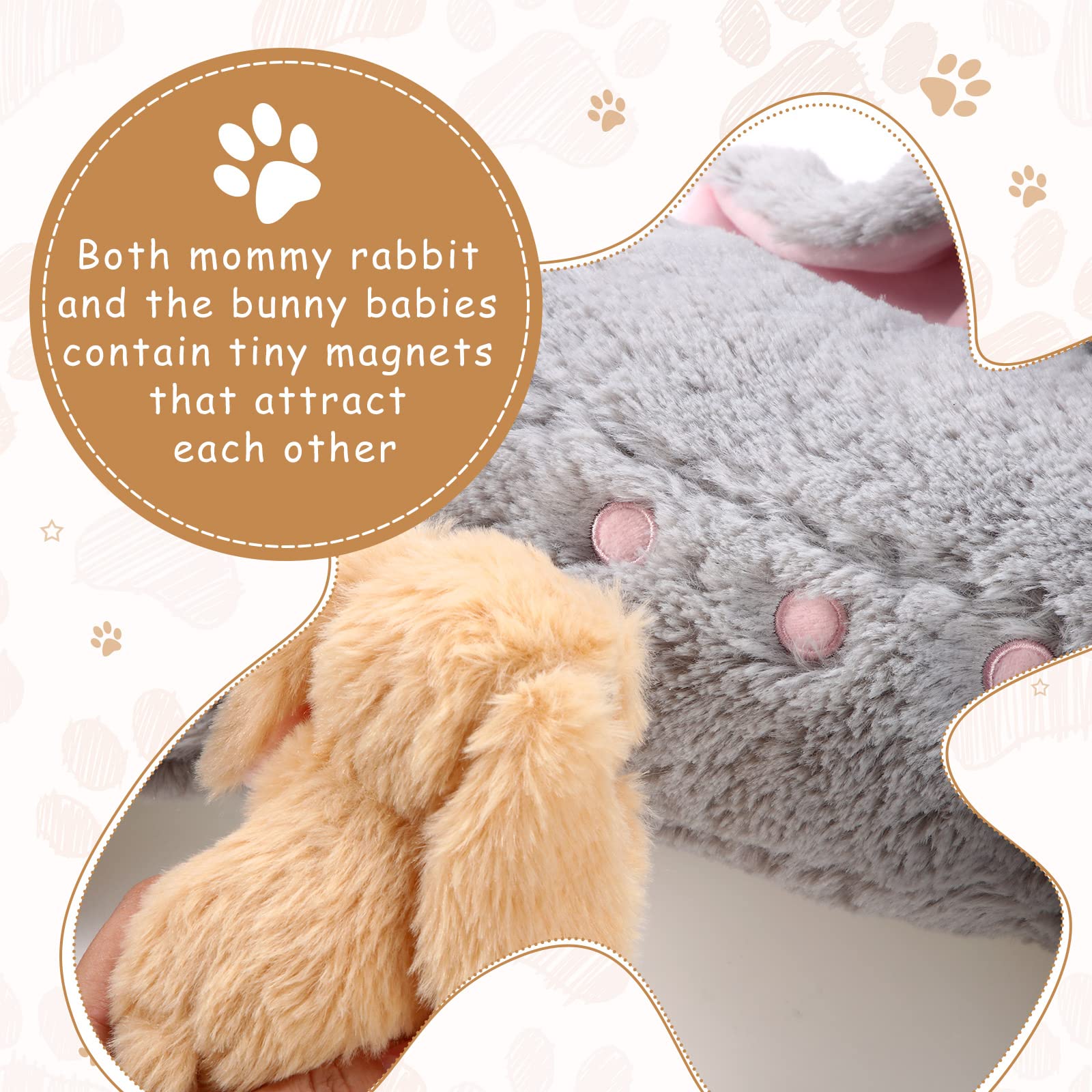 HyDren bunny plush with magnets on stomach and noses for interaction