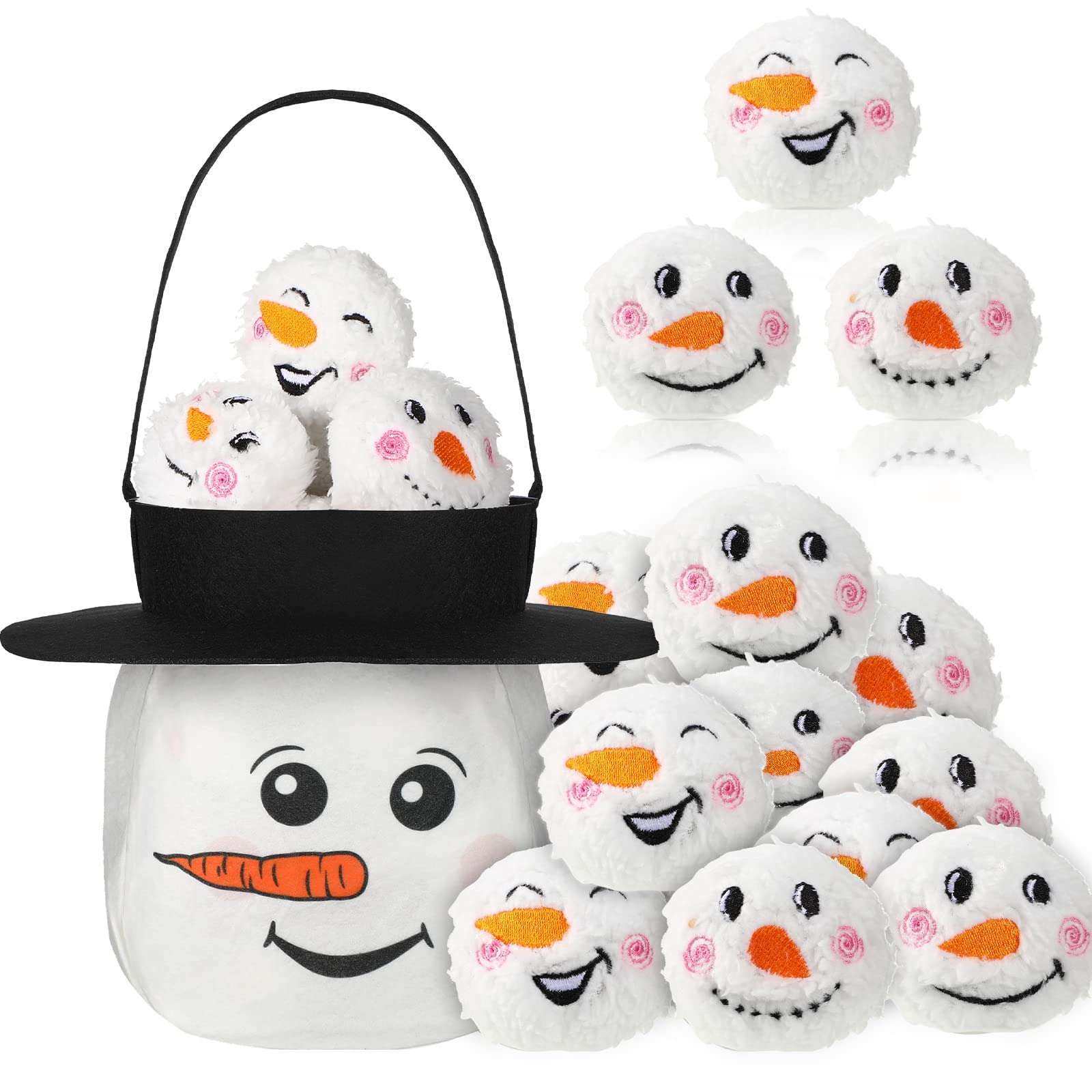 HyDren snowball fight set bucket with plush snowballs for safe indoor battles.