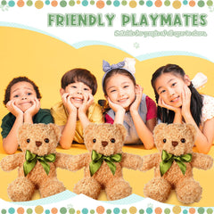 HyDren soft plush bear with green ribbon, decorative and gift-ready.