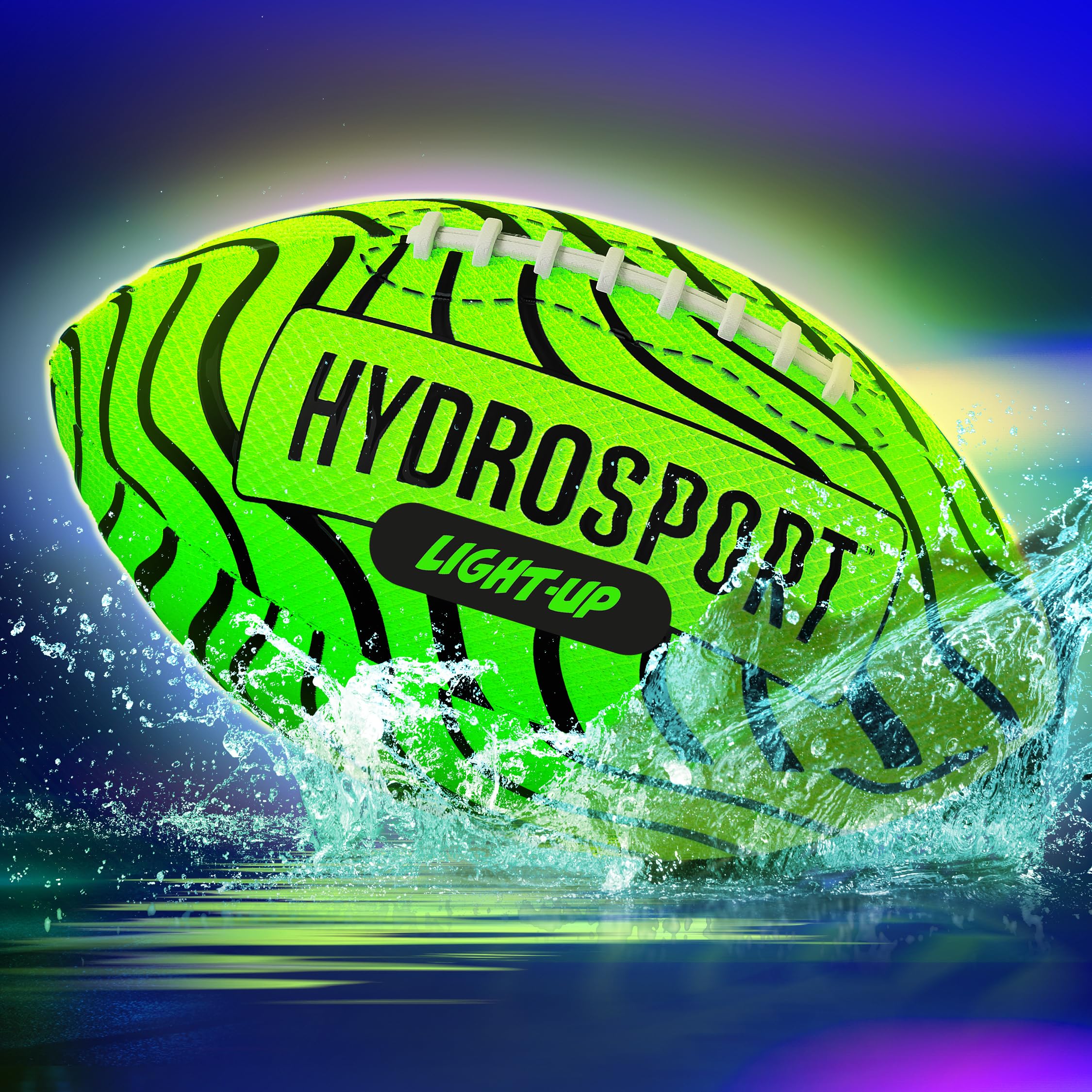 HydroSport light-up water football glows on pool catches for night-time fun.