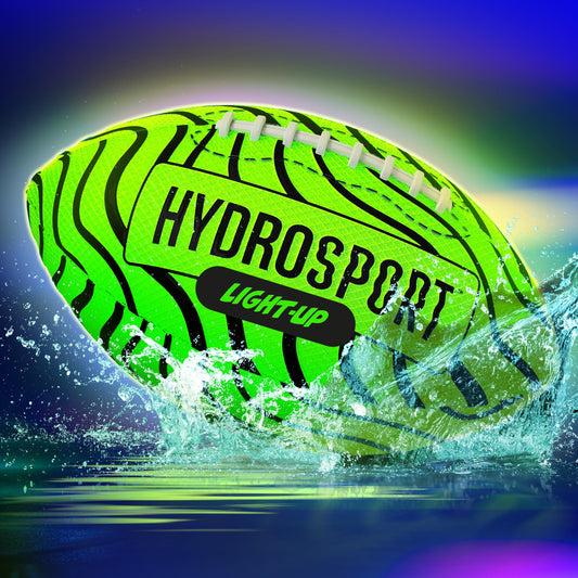 HydroSport light-up water football glows on pool catches for night-time fun.