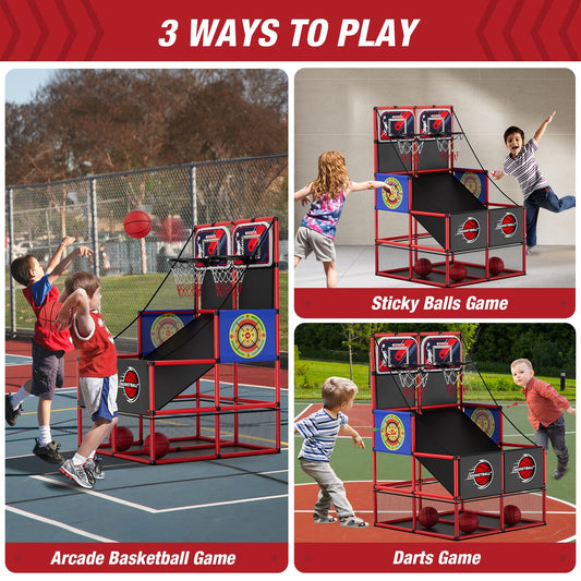 HYES arcade basketball with bright LED display for day and night play