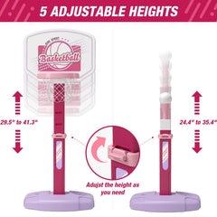 HYES pink automatic pitching machine delivering pitches for batting drills.
