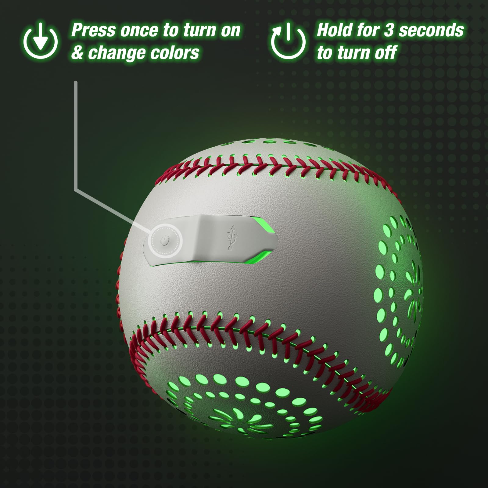 HYES hand-stitched leather baseball delivers durable control.