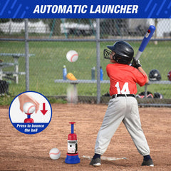 HYES ball-launcher highlights effortless batting with automatic ejection.