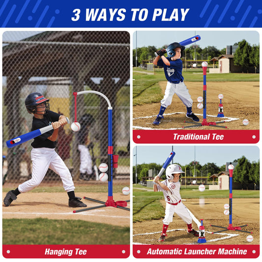 HYES hanging-tee setup demonstrates adjustable height for versatile backyard play.