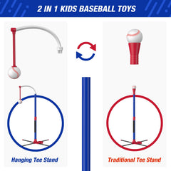 HYES standing-tee option offers traditional practice at comfortable height.